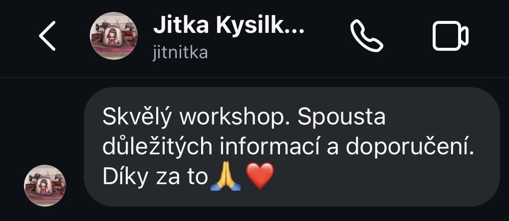 Recenze workshopu od Jitky Kysilkové